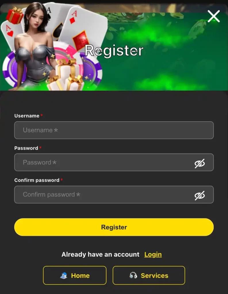 365JLPG register page highlighting login
